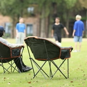 M8TRX Heated Camping Chair, Extra-Wide Outdoor Folding Chair, Supports 350 lbs., USB Charging Port, Heated