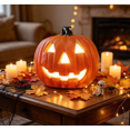thumbnail image 4 of Pumpkin Decorations,Carved Jack‑O‑Lantern Pumpkin Decor, Hollow Out Artificial Pumpkin with Classic Face Cutouts, Halloween Decorations for Home,C, 4 of 5