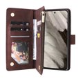 thumbnail image 3 of Dteck for Google Pixel 8 Wallet Case, Soft Leather Zipper Wallet Case Magnetic Buckle Flip Cover with 5 Card Slots/Photo Pocks/Lanyard Strap for Google Pixel 8 2023, coffee, 3 of 6