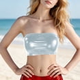 thumbnail image 3 of Shiny Tube Tops Womens Strapless Crop Shirt Metallic Bandeau Bra Ideal Outfit for Nightclub Dance Events Stage Performances Wear, 3 of 5