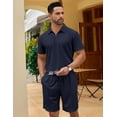 thumbnail image 3 of COOFANDY Men' 2 Piece Tracksuit Outfits Polo Shirt and Shorts Set Quarter Zip Shirt and Elastic Waist Shorts Summer Causal, 3 of 6