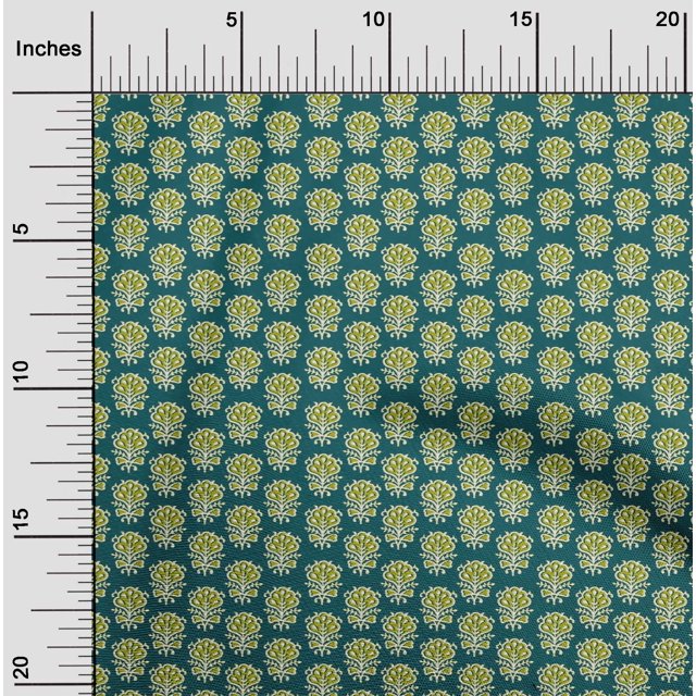 oneOone Viscose Chiffon Fabric Leaves & Floral Block Decor Fabric Printed BTY 42 Inch Wide