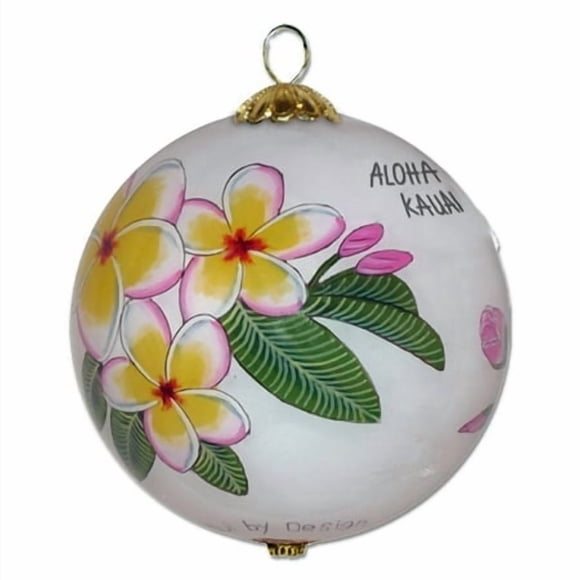 Collectible Hawaiian Hibiscus And Plumeria Christmas Ornament Kauai Ph/K