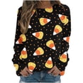 thumbnail image 2 of 50% de Réduction sur l'Espace Oversized Sweatshirt for Women 2023 Col Rond Halloween Imprimé Pull à Manches Long, 2 of 4