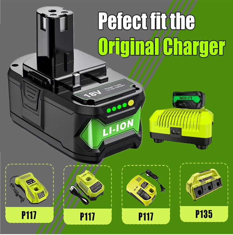 2-Pack 18V Battery 8.0Ah Lithium for Ryobi 18VOLT Cordless Tools P108 P107 P105 P104