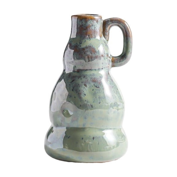 Gourd Ceramic Vase for Living Room Table Decor, Small Flower Arrangement Vessel
