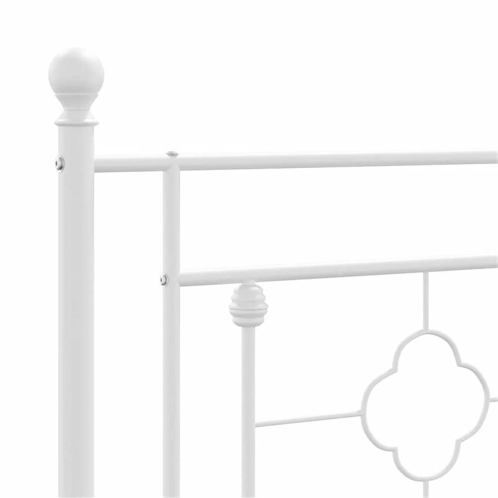 Pemberly Row Powder-Coated Steel King Size Bed Frame in White