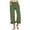 13# Army Green, variant on Linen Pants Petite Summer Elastic High Waisted Drawstring Lounge Wide Leg Capri Pants Casual Plus Size Ruffle Vacation Beach Trousers with Pockets Brown L