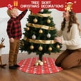 thumbnail image 5 of 30 Inch Christmas Tree Skirt – Velvet Plush Tree Mat, Soft Thickened Polyester with Red Ties, Single-Sided Printing, Available in 30in/36in/48in, Perfect for Holiday Xmas Tree Decoration, 5 of 7