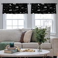 thumbnail image 4 of LALILO Kitchen Curtain Valance Universe With Black Rod Pocket Window Curtain 52"x 18" Set of 2, 4 of 5
