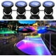 thumbnail image 3 of Proyector RGB para acuario, iluminación sumergible para peces, lámpara LED impermeable IP68 con ángulo ajustable y control remoto para jardín, estanque, piscina y fuente (paquete de 4), 3 of 5