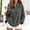 Gray, variant on Women's Leopard Print Quarter Zip Pullover Sweatshirt, Long Sleeve Stand Collar Casual Loose Fit Top Brown XXL