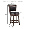 thumbnail image 4 of Ball & Cast Swivel Counter Height Barstool 24 Inch Seat Height Cappuccino Set of 2, 4 of 5