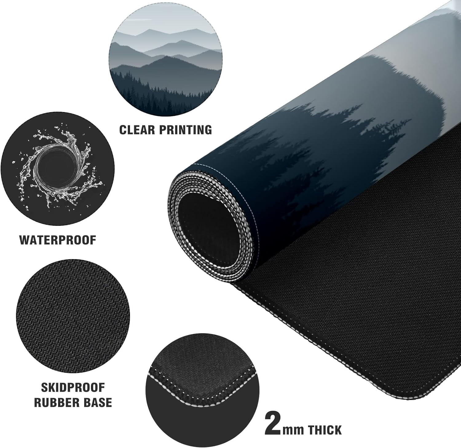 Mountain Tree Desk Mat, Desk Accessory, Cute Workspace, Trendy Workspace, Trendy, 35.4x15.7in Large Gaming Mouse Pad, Cute Desk Topper, Pretty Desk Pad