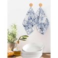 thumbnail image 2 of Watercolor Forest Blue Kitchen Dish Towels for Drying Dishes Set of 2, Abstract Art Modern Trees Waffle Weave Microfiber Hand Tea Bathroom Towels Quick Dry & Absorbent Towel 12x12, 2 of 7