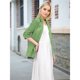 thumbnail image 5 of Chaqueta de Trabajo Informal Ligera para Mujer, con Solapa, Mangas Cuartos, Plisada Elástica, Forrada y Bolsillos Verde L, 5 of 9