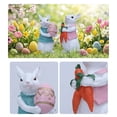 thumbnail image 5 of Twfbrm Easter Bunny Figurines, Easter Decorations 7 inch Resin Decorative Rabbit Statues, Hand-Painted Farmhouse Standing Bunny Tabletop Ornaments Spring Decor for Home Office Shelf Garden, 5 of 5