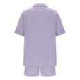thumbnail image 4 of Mgmyaa Womens Cotton Linen Sets 2 Piece Tracksuit Button Down Short Sleeve Shirt and Shorts Set Summer Beach Outfits Sets, 4 of 5