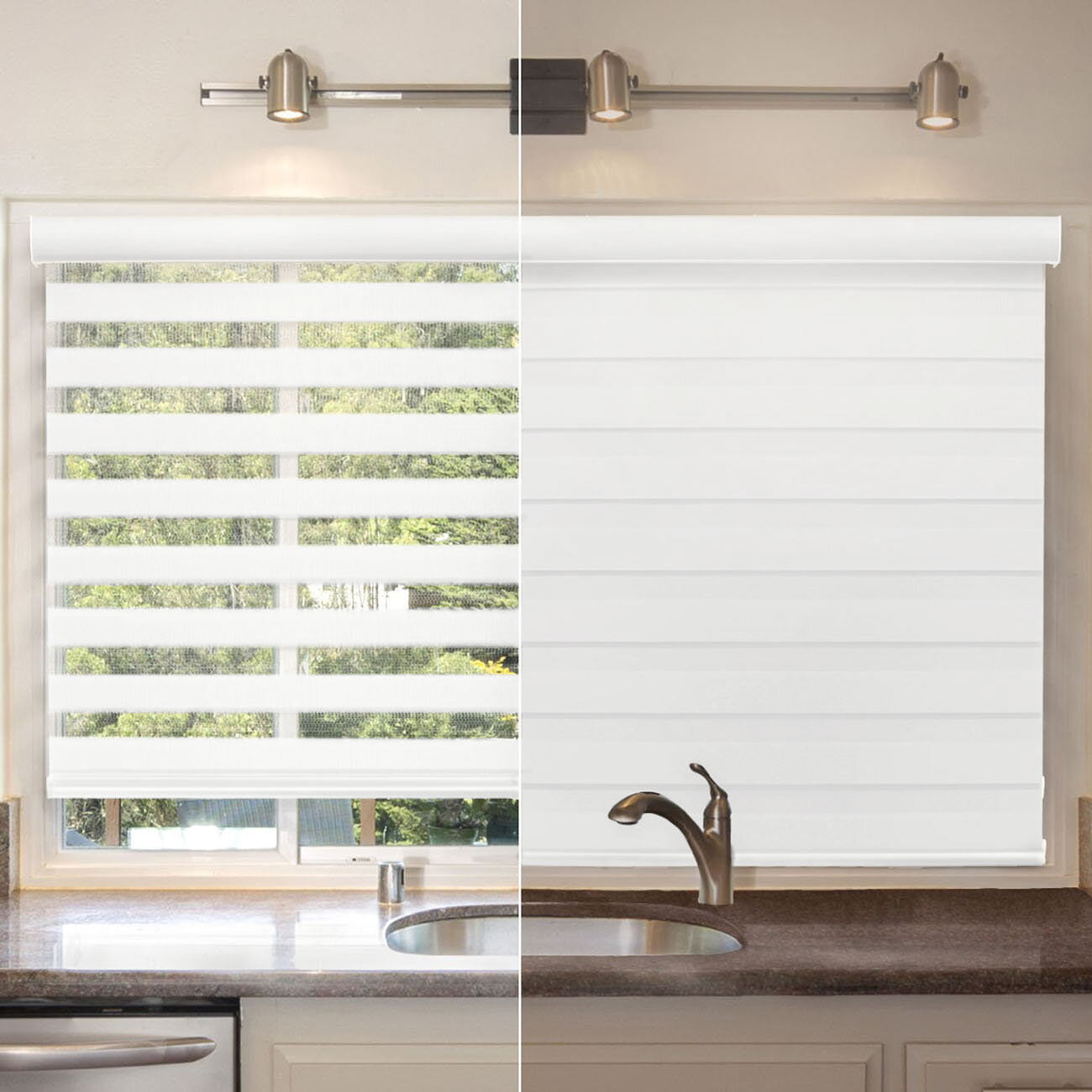 71"W X 72"H Details about   Cordless Zebra Roller Blinds Sheer Shades Sheer or Privacy White 
