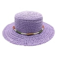 thumbnail image 4 of Women Beach Hat Purple Wide Brim Sun Straw Hats for Women Sun Hat Mens UPF 50+ Protection Floppy Foldable Summer Hats, 4 of 5