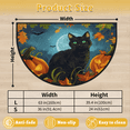 thumbnail image 3 of CURLYOOT Festival Black Cat Pumpkin Half Round Door Mat 40'' x 63'', Indoor Outdoor Entrance Rug, Semi Circular Area Rug, Non Slip Washable Absorbent Doormat, Laundry Room Rug, 3 of 7