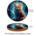 thumbnail image 3 of Animal 6PCS Round Coasters Set, Microfiber Leather Drink Coasters 11x11 cm/4.3x4.3 in - Heat Mats for Home and Kitchen Use, 3 of 6