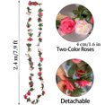 thumbnail image 2 of Topboutique Artificial Flower Garland,5 Pcs 40ft Fake Pink Roses Vines,Silk Flowers Hanging Rose Ivy Garland,Faux Plastic Flower Vines with Green Leaves for Home Wedding Party GardenDecor,8ft/Pc, 2 of 7