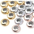 thumbnail image 4 of 30pcs 8mm Insert Rubber Stopper Beads Brass Adjustable Slider Clasps Round Beads Positioning Spacer Beads Jewelry Making Accessories for DIY Bracelet Necklace Crafts, 3 Colors, 4 of 7