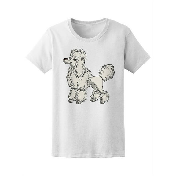 Cartoon French Poodle Dog T-Shirt Women -Image by Shutterstock, Female x-Large