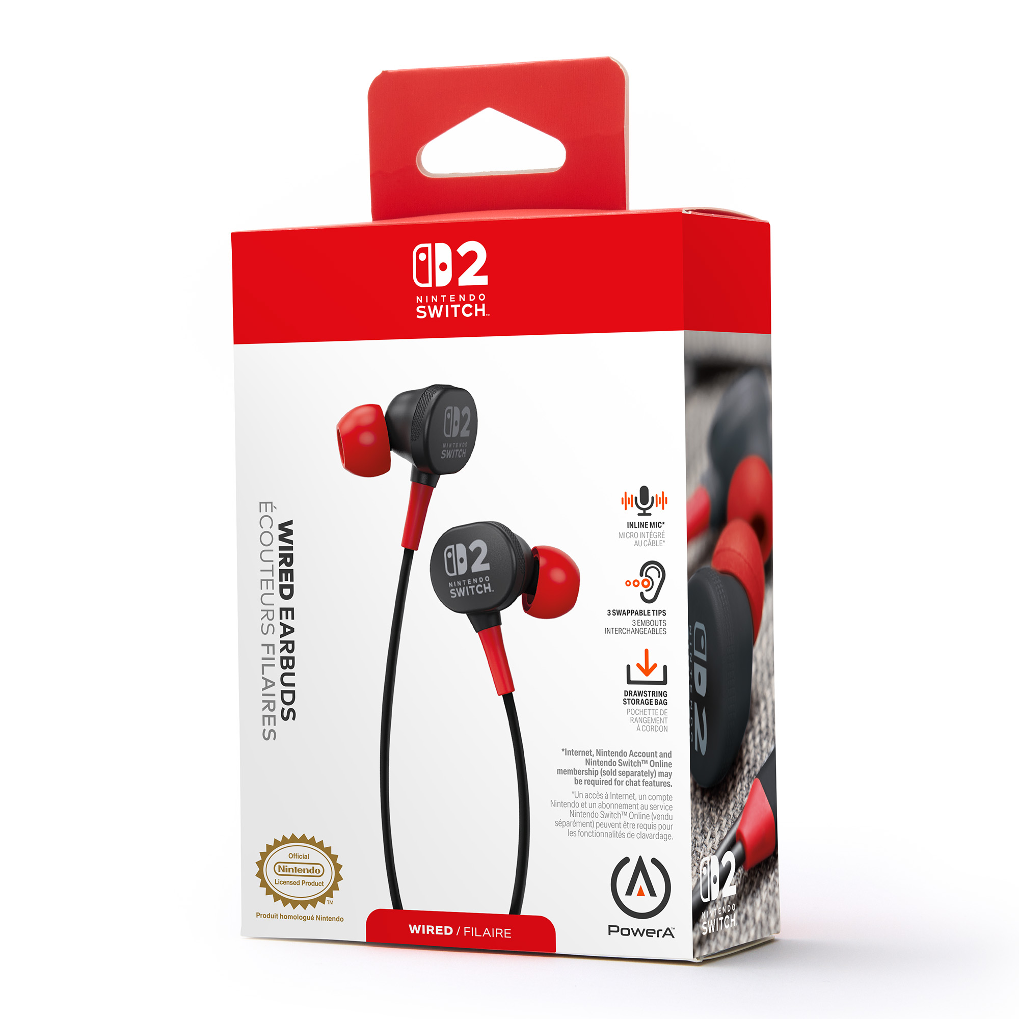 PowerA Wired Earbuds for Nintendo Switch 2, Black photo 7
