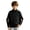 Black, variant on Zip Up Hoodie Little Boy Fleece Jacket With Pocket Turtleneck Fall Winter Tops Coats Black