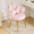 thumbnail image 2 of AOJDVE Petal Makeup Vanity Chair with Back Flower Cute Girls Desk Chair Comfy No Wheels, 2 of 8