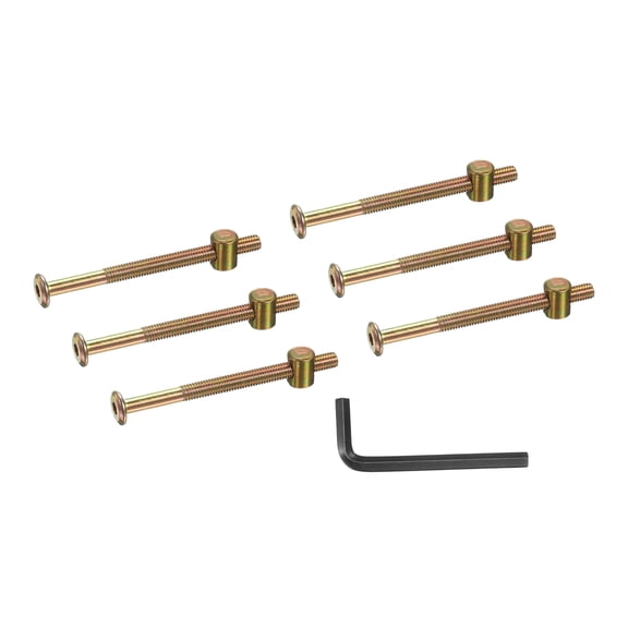 Uxcell 6 Set Bunk Bed Bolts and Nuts, M6x85mm Hex Drive Socket Cap Screws Nuts for Beds Headboards Chairs Furniture