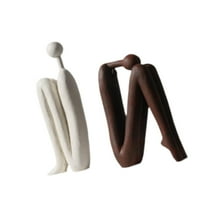 Baoblaze 2 Pieces Abstract Art Sculptures Decorative Book Ends for Entryway Bookshelf