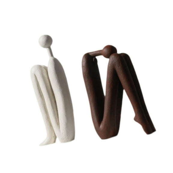 Baoblaze 2 Pieces Abstract Art Sculptures Decorative Book Ends for Entryway Bookshelf