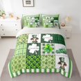 thumbnail image 2 of Manfei St.Patrick Day 7pcs Bedding Comforter Set,Cute Farmhouse Highland Cow Queen Bedding Sets,Lucky Four Leaf Clover Queen Sheet Sets For Girl Boys,Super Cozy Room Decor Reversible, 2 of 8