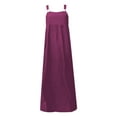 thumbnail image 4 of YFELWZ Combinaisons Grande Taille pour Femmes Printemps Été Robe Décontractée en Lin à Bretelles Violet XXXXXL, 4 of 4