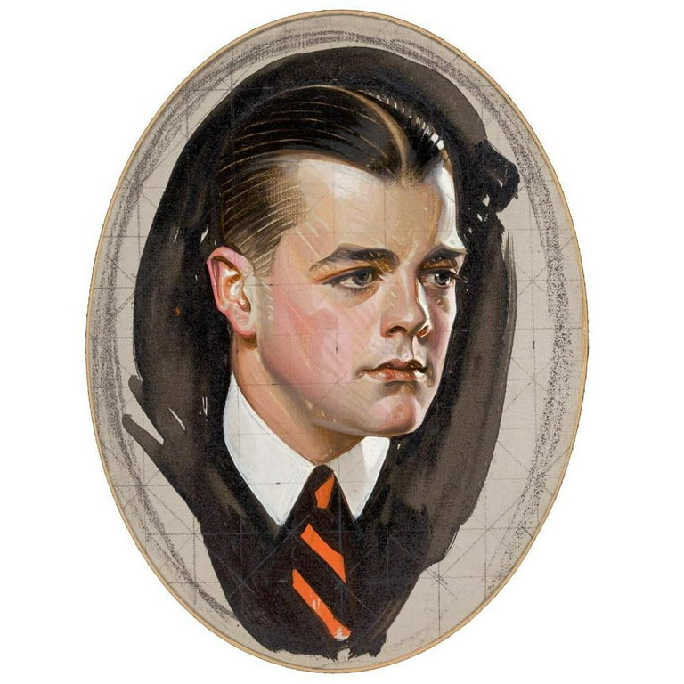 J.C. Leyendecker 12x14 Black Ornate Wood Framed Double