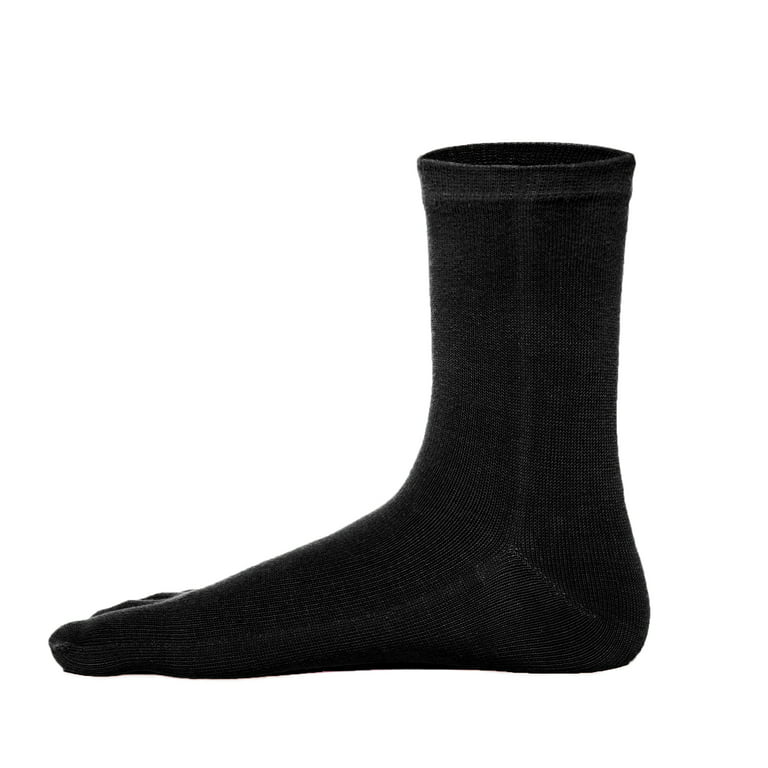 4 Pairs Unisex Toe Socks Five Finger Crew Socks Soft Five Toe Socks Soft  Fine Toe Socks for Men Women Daily Wear, Black 