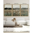 thumbnail image 6 of Drsoum Large 24x36in3pcs Natural Framed Vintage Meadow Sea of Flower Wall Prints Classic Retro Farmhouse Landscape Wall Art Rustic Decorations for Living room Bedroom, 6 of 6