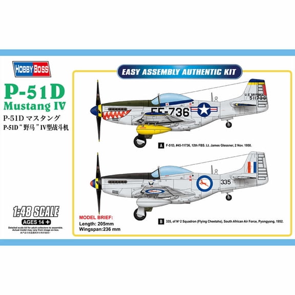 P-51D Mustang IV 1/48 Scale Plastic Model Kit Hobby Boss