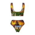 thumbnail image 6 of Rocae Fall Village Scenery for Bikini Set for Women Two Piece Sexy High Swimsuits Split Crossover Bikini XX-Large, 6 of 9