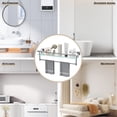 thumbnail image 5 of Bathroom Glass Shelf with Full-coverage Railing, Floating Tempered Glass Bathroom Wall Shelf Rectangle 24 Inch Shelves Chrome Polished Bracket Mount Modern, 5 of 9
