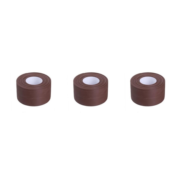 Billuyoard Tiras de sellado Adhesivo impermeable para pared Cinta autoadhesiva antimoho Estufa de esquina para inodoro Bañera Encimera 3.2m * 3.8cm Marrón Type1 NO1 Billuyoard CBP491108