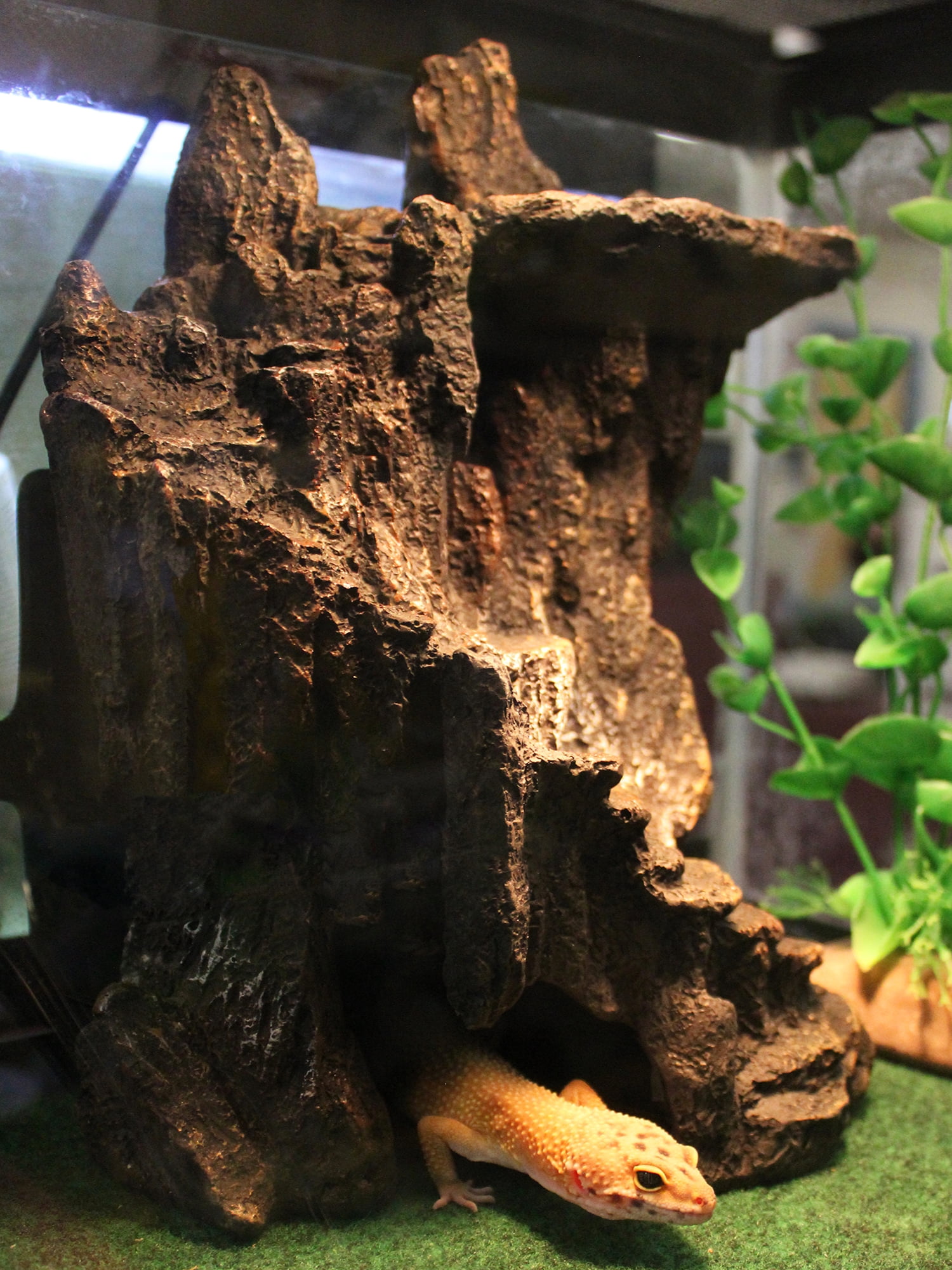 Penn-Plax Reptology Shale Scape Cavernous Cliff – Great for Reptiles, Amphibians, and Fish