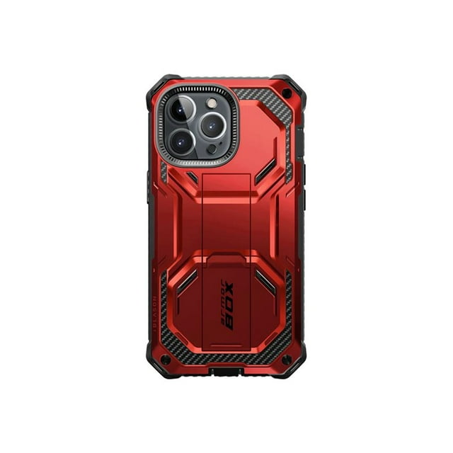 i-Blason ArmorBox - Étui de Protection pour Cellulaire - polycarbonate, Polyuréthane Thermoplastique (TPU) - Rouge Métallique - 6.1 Pouces - pour Apple iPhone 14 Pro