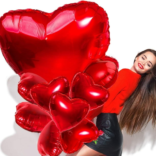 Ballons de Saint-Valentin, Décorations de La Saint-Valentin, Ballons  d'amour, Ballons de cœur, Rubans rouges, Ballons rouges pour décorations de  Saint-Valentin, Saint-Valentin De