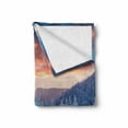 thumbnail image 2 of Nature Soft Flannel Fleece Throw Blanket, Winter Snowy Mountain Valley with Pines Sunset Sky Idyllic Landscape, Cozy Plush for Indoor and Outdoor Use, 70" x 90", Sky Blue Salmon, by Ambesonne, 2 of 6