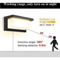 thumbnail image 3 of Lámpara de pared LED, luces de pared para exteriores de bajo consumo, marco de aluminio resistente a los impactos, aplique de pared moderno de 18 W con diseño versátil, resistente al agua IP65 para, 3 of 4