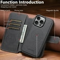 thumbnail image 5 of Dteck for iPhone 16 Pro Max Case Detachable Wallet Case with Card Holder, 2 in 1 Pu Leather Flip Folio Stand Shockproof Phone Cover 6.9 Inch 2024,Black, 5 of 8